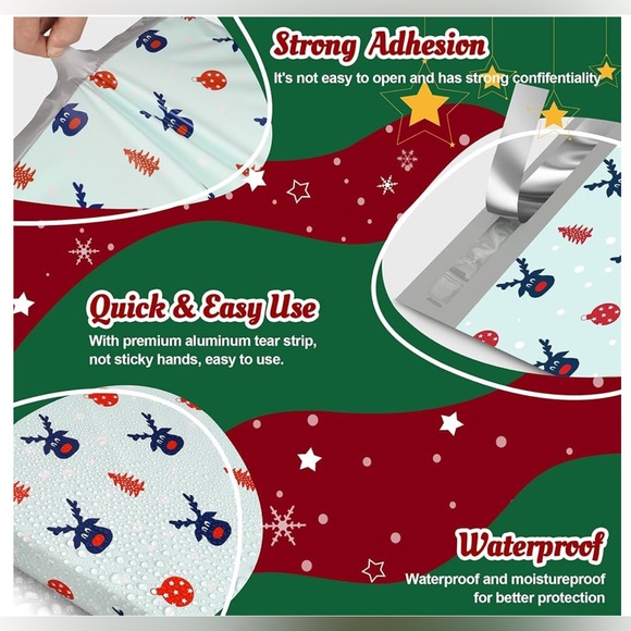 10 Poly Mailers 6x9 Variety Pack Christmas NIP - Picture 14 of 14